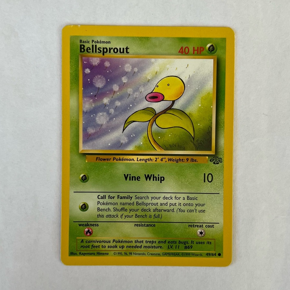 Vintage Pokemon Bellsprout Jungle Set Playing Card